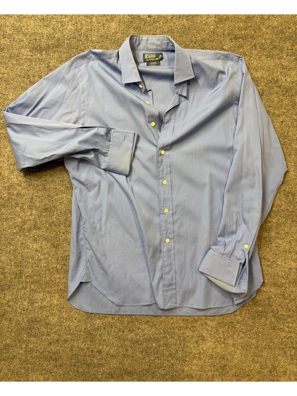 Polo Ralph Lauren Estate Custom Fit 17/43 Blue French Cuff Cotton Dress Shirt